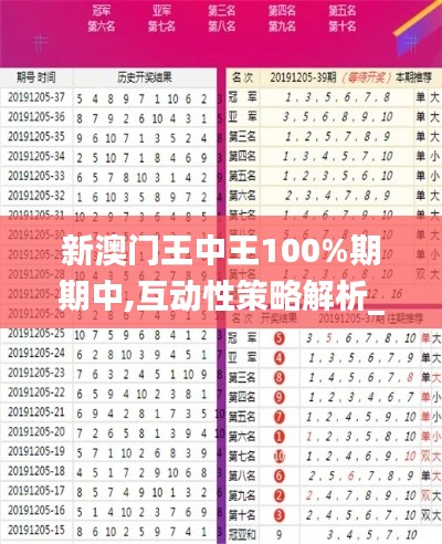 新澳门王中王100%期期中,互动性策略解析_粉丝版3.659