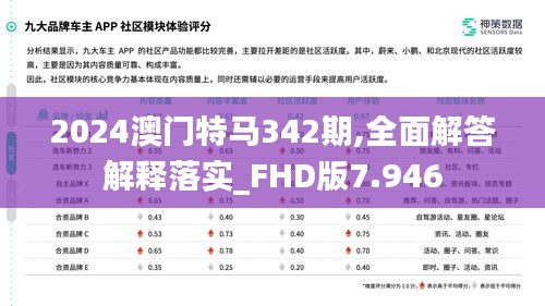 2024澳门特马342期,全面解答解释落实_FHD版7.946