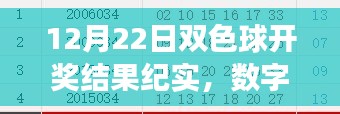 12月22日双色球开奖结果揭秘，数字背后的故事与深远影响