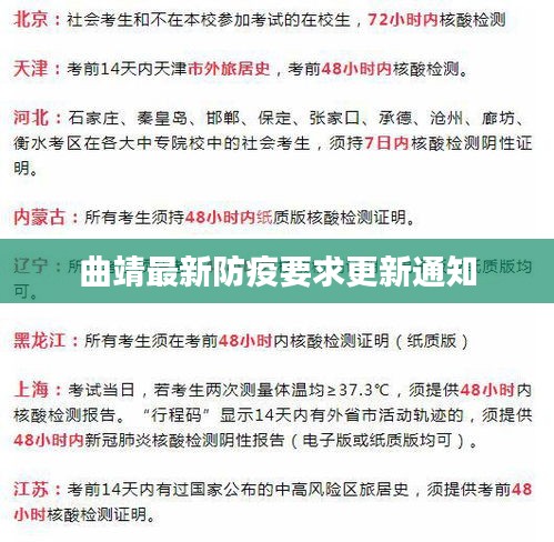 曲靖最新防疫要求更新通知