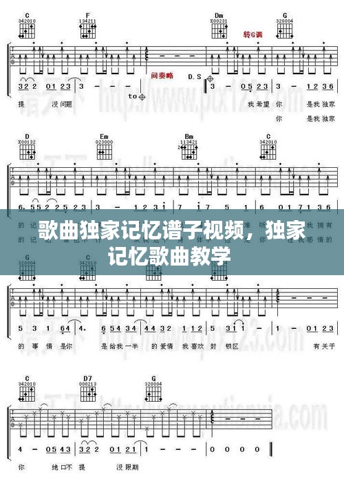 歌曲独家记忆谱子视频，独家记忆歌曲教学 