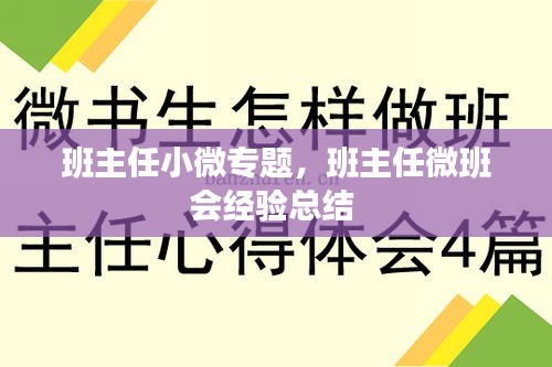 班主任小微专题，班主任微班会经验总结 