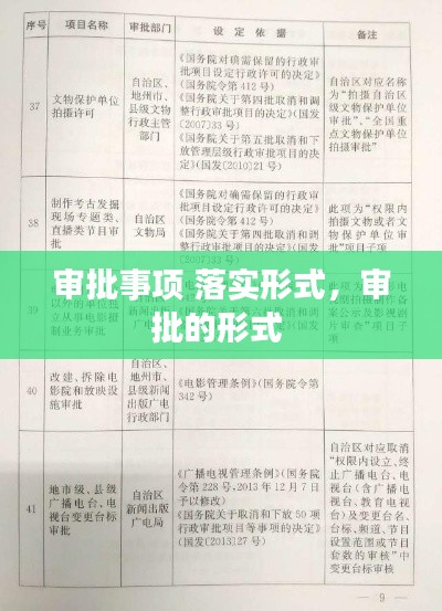审批事项 落实形式，审批的形式 