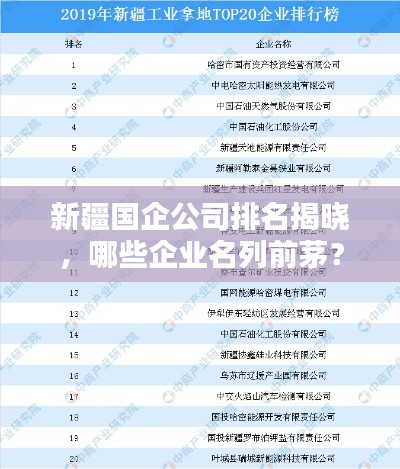 新疆国企公司排名揭晓，哪些企业名列前茅？